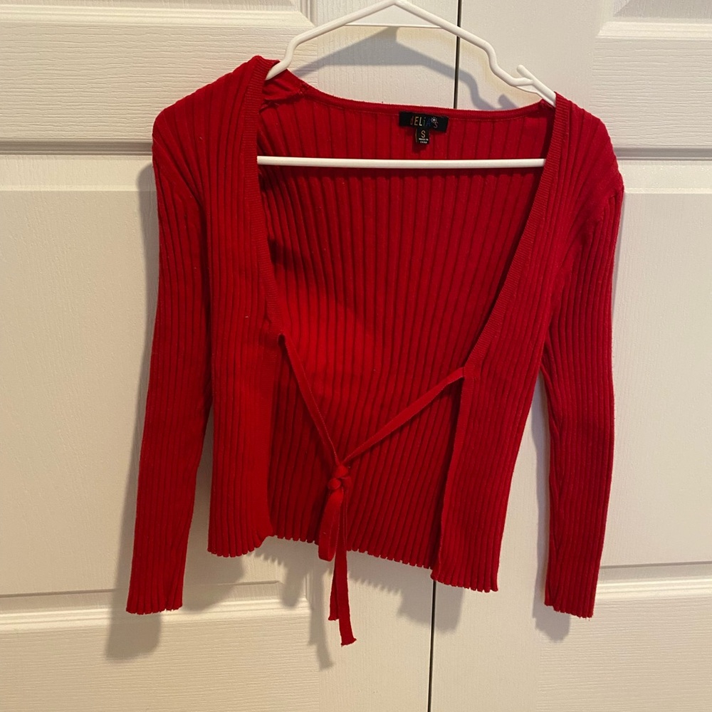 dELiA*s Vibrant Red Ribbed Cardigan | Delia’s